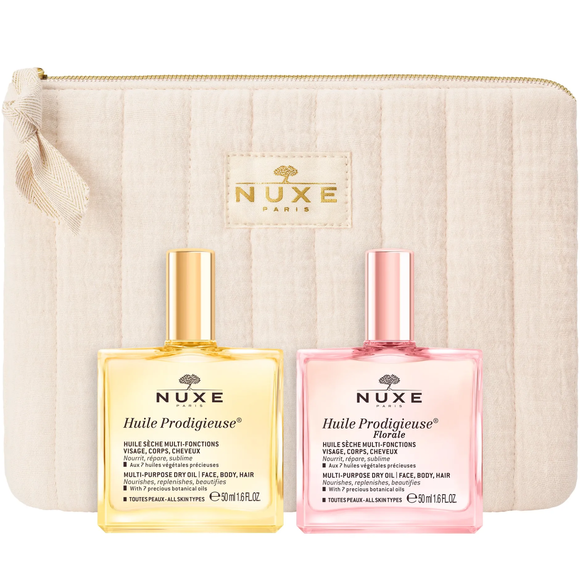 NUXE Haaröl | Körperöl*Duo Huile Prodigieuse® Classique & Florale - Trockenöl Gesicht, Körper, Haare