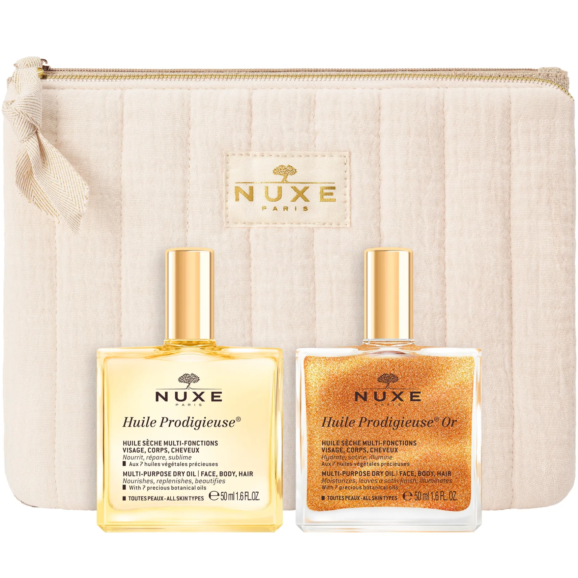 NUXE Haaröl | Körperöl*Duo Huile Prodigieuse® Classique & Or - Trockenöl Gesicht, Körper, Haare