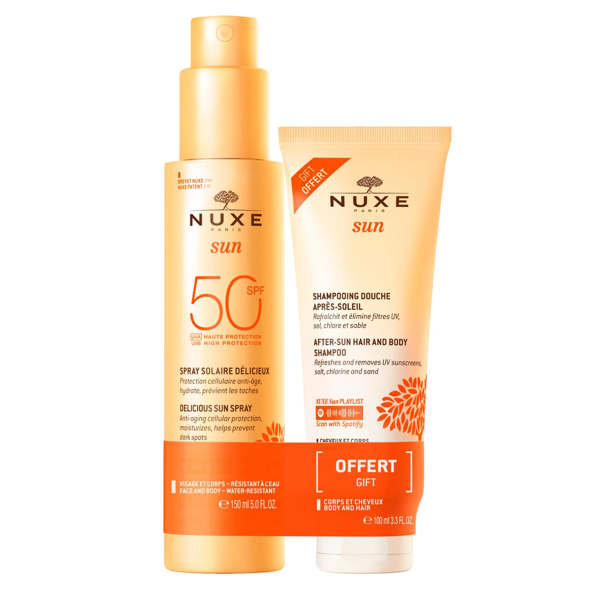 NUXE Körper Sonnenschutz | Sonnenschutz Gesicht*Sonnenschutz-Duo SPF50 und After-Sun-Shampoo